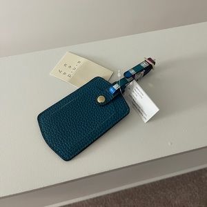 a new day Teal Luggage Tag with Stripes